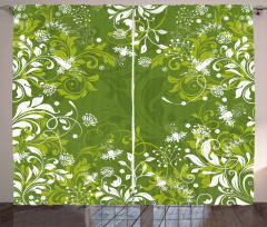Abstract Floral Nature Curtain