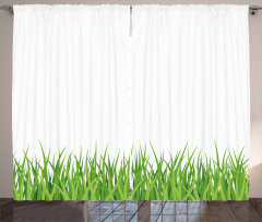 Fresh Grass Lawn Garden Curtain