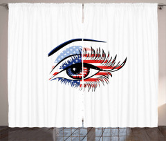 USA Flag Female Eye Curtain