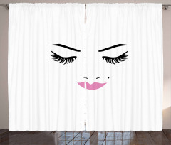 Pink Lips Makeup Beauty Curtain
