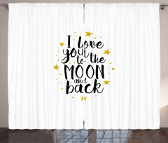 Doodle Stars and Words Curtain
