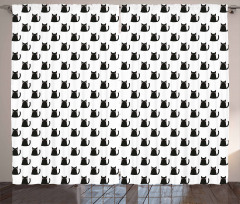 Abstract Modern Monochrome Curtain