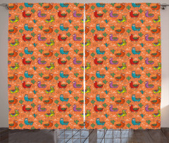 Colorful Alpacas Flower Curtain