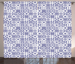 Tile Square Abstract Pattern Curtain