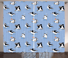 Skating Penguins Curtain
