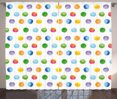 Abstract Polka Dots Curtain