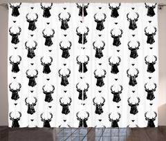 Monochrome Animal Head Curtain