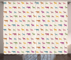 Animal Silhouettes Pattern Curtain