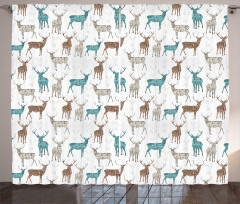 Old Text Animals Christmas Curtain