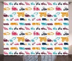 Colorful Trucks Curtain