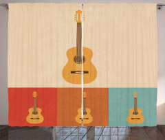 Acoustic Guitars Retro Curtain