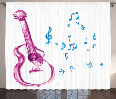 Watercolor Music Making Curtain