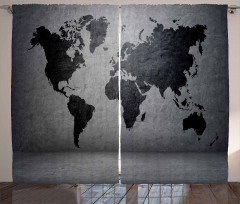 World Map on Wall Curtain