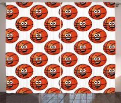 Happy Emoticon Balls Curtain