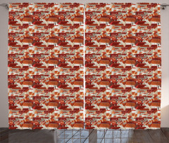 Tile Roof Pattern Urban Curtain