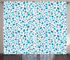 Abstract Mosaic Blue Tones Curtain