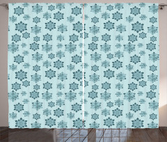 Ornate Winter Snowflakes Curtain