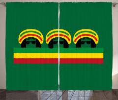 Reggae Themed Hat Curtain
