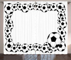 Football Frame Pattern Curtain