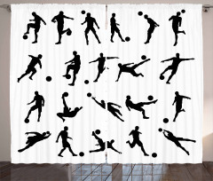 Football Silhouettes Curtain