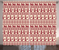 Cat Pattern Pixel Art Curtain