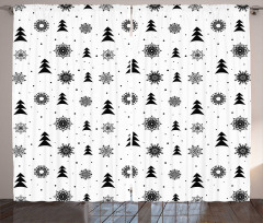 Xmas Pine Trees Holiday Curtain