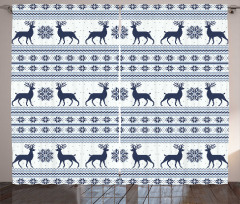 Pixel Art Style Reindeer Curtain