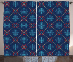Vintage Snowflake Motifs Curtain