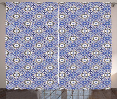 Geometric Azulejo Design Curtain