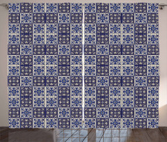 Squares Azulejo Tiles Curtain
