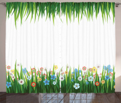 Grass and Flowers Curtain