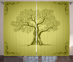 Olive Tree Pattern Curtain