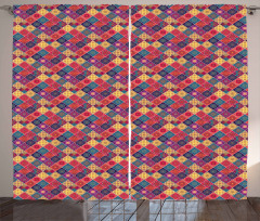 Diamond Squares Pattern Curtain