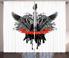 Gothic Guitar Wings Curtain