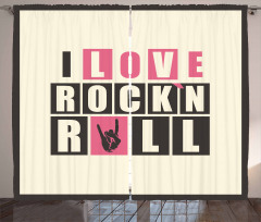 Retro Slogan Grunge Curtain