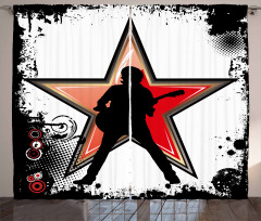 Guitar Player Star Curtain