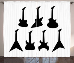 Guitar Silhouettes Curtain