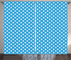 Retro Polka Dots Geometric Curtain