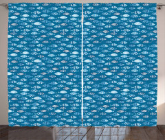 Abstract Aquatic Design Curtain