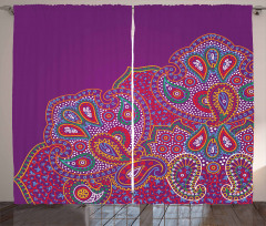 Floral Paisley Art Curtain