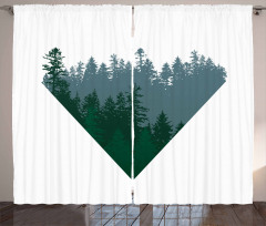 Coniferous Tree Design Curtain