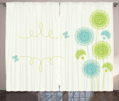 Hand Drawn Plants Curtain