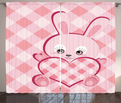 Diamond Shape Bunny Heart Curtain