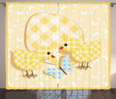 Plaid Patterned Animals Curtain