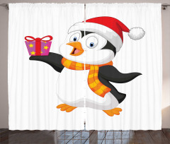Friendly Penguin Character Curtain