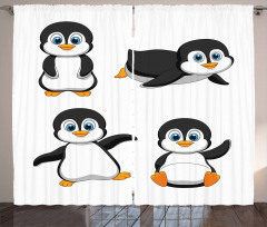 Penguin Cartoon Fun Curtain