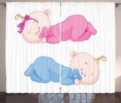 2 Charming Twins Asleep Curtain