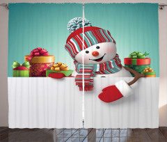 Snowman and Boxes Curtain