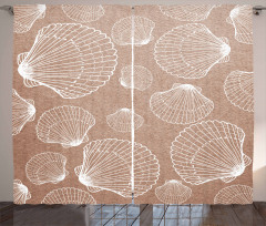 Hand Drawn Shells Curtain