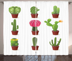 Plant Variety Cartoon Curtain
